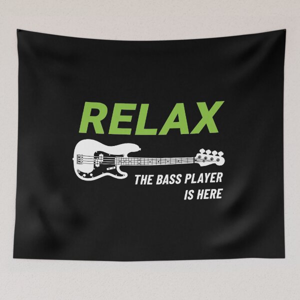 Item preview, Relax The Bass Player Is Here P-Style Bass Guitar Dark Theme designed and sold by nightsworthy.