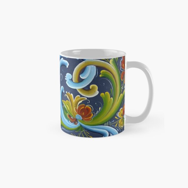 Rosemaling Ceramic Mugs - Scandinavian Gift Shop