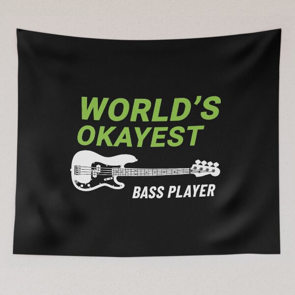 Item preview, World's Okayest Bass Player P-Style Bass Guitar Dark Theme designed and sold by nightsworthy.
