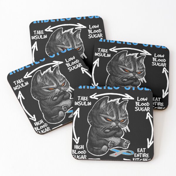 Item preview, Funny Cat Diabetic Life Cycle Diabetes Awareness Angry Cat designed and sold by nellieharper.