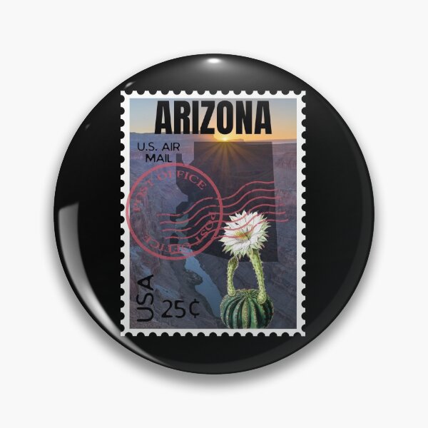 Item preview, Arizona US Postage Stamp With Saguaro Cactus Blossom and Grand Canyon designed and sold by S-JDesigns.