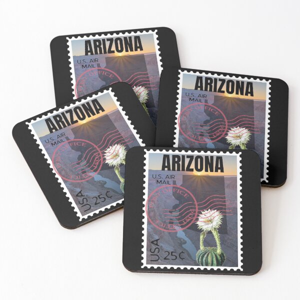 Item preview, Arizona US Postage Stamp With Saguaro Cactus Blossom and Grand Canyon designed and sold by S-JDesigns.