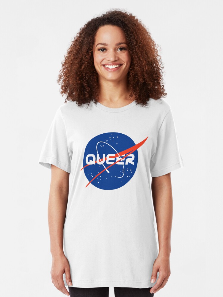 Alternative Ansicht von Queer - Nasa inspiriertes Logo Slim Fit T-Shirt