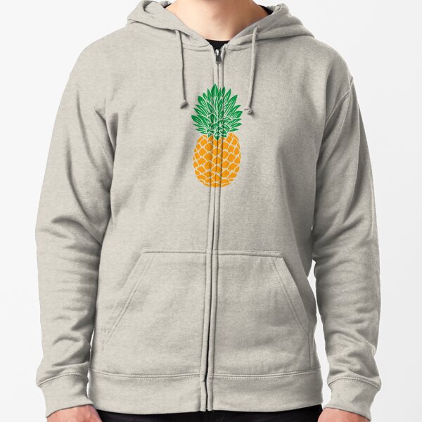 Pineapple | Pineapple Silhouettes | Orange and Green | Zipped Hoodie