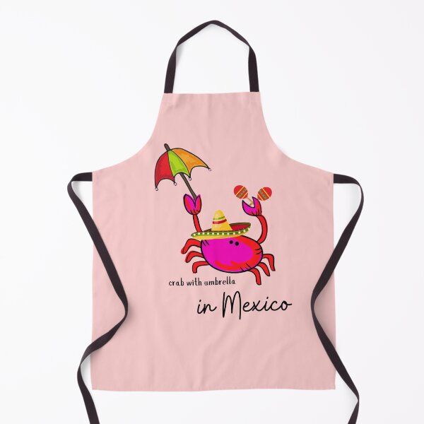 Item preview, CUTE FUNNY CARTOON FUCHSIA RED PINK CRAB WITH UMBRELLA in MEXICO #2 designed and sold by EllieMonroe.