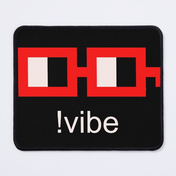 Nounish Red White Text Mouse Pad