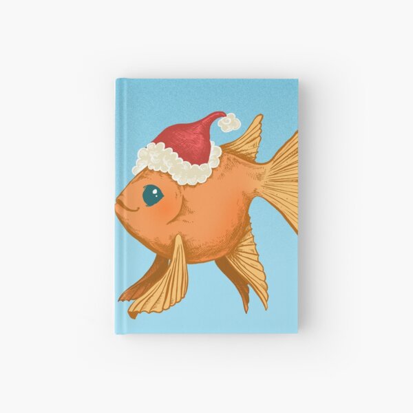 Christmas Goldfish with a Kelp Tree and Pearls Hardcover Journal