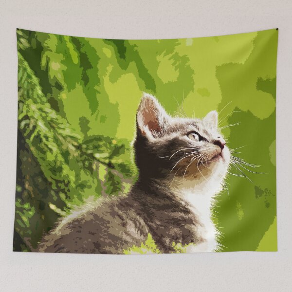 Item preview, Young Animal Kitten Gray Cat  designed and sold by Anuchartl.