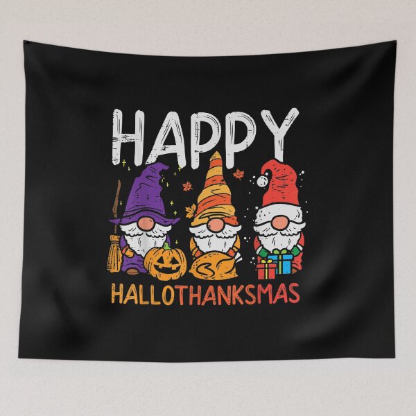 Artikelvorschau, Zwerge Happy Hallothanksmas Halloween Thanksgiving Weihnachten entworfen und verkauft von Peterknigh.