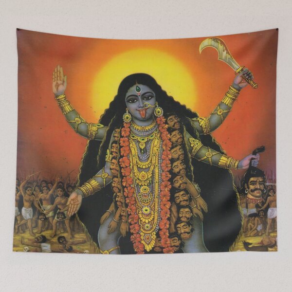 Item preview, Rare Vintage Illustrated Psychedelic Poster From Nepal - EDEN HASHISH CENTRE (Goddess Kali) designed and sold by VISIBLECREATION.