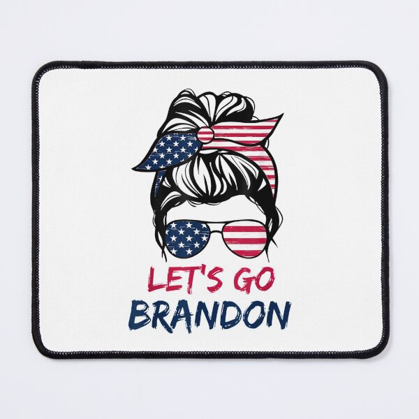 Item preview, Let's Go Brandon Messy Bun America Flag Funny designed and sold by Nancyvanpruisen.