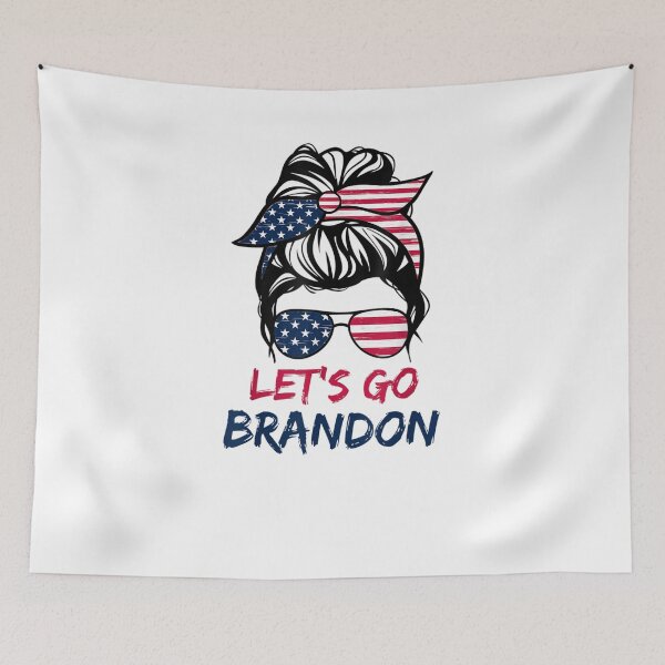 Item preview, Let's Go Brandon Messy Bun America Flag Funny designed and sold by Nancyvanpruisen.