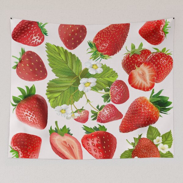 Item preview, strawberry hand drawn pattern designed and sold by Special-Ninja.