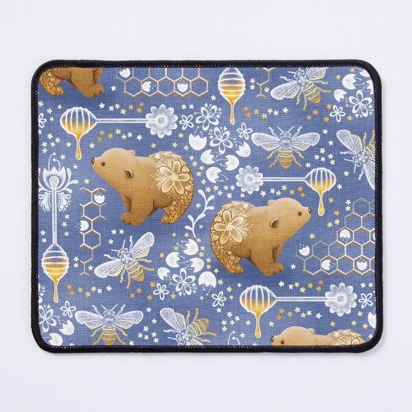 Item preview, Bear-y Bee-utiful Honeybee Garden in Cornflower Blue  designed and sold by Perrin Le Feuvre.