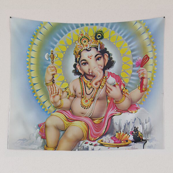 Item preview, Rare Vintage Illustrated Psychedelic Poster From Nepal - EDEN HASHISH CENTRE (Lord Ganesha) designed and sold by VISIBLECREATION.