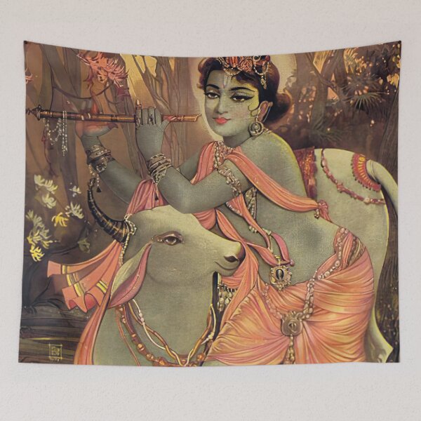 Item preview, Rare Vintage Illustrated Psychedelic Poster From Nepal - EDEN HASHISH CENTRE (Lord Krishna) designed and sold by VISIBLECREATION.
