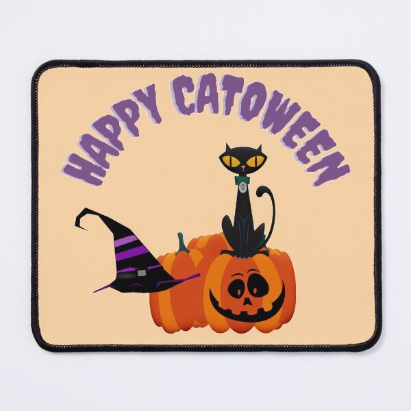 Item preview, Happy Catoween Cute Halloween design with Pumpkin Black Cat and witch hat designed and sold by Simi2020.