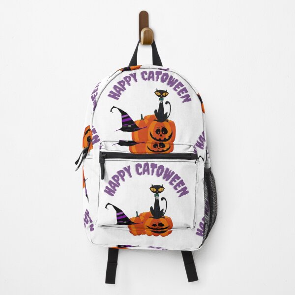 Item preview, Happy Catoween Cute Halloween design with Pumpkin Black Cat and witch hat  designed and sold by Simi2020.