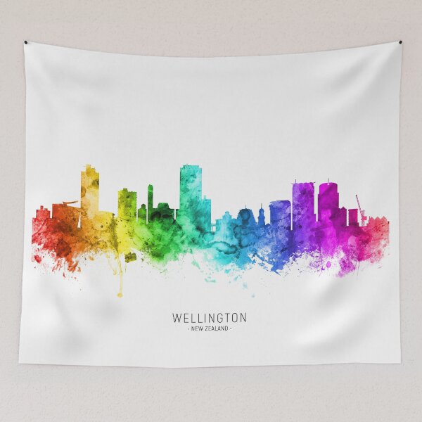Item preview, Wellington New Zealand Skyline designed and sold by ArtPrints.