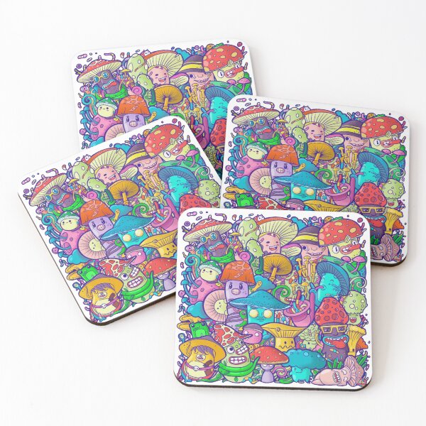 Item preview, Mushrooms Doodle Illustration designed and sold by Dews-Store.
