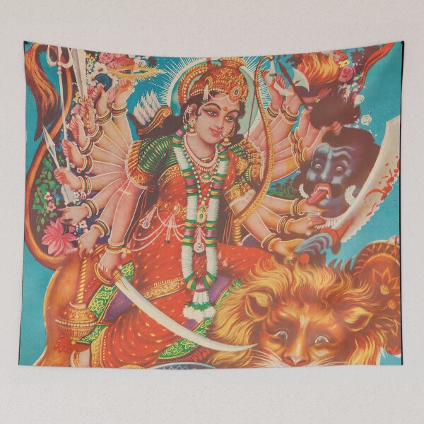 Item preview, Rare Vintage Illustrated Psychedelic Poster From Nepal - EDEN HASHISH CENTRE (Goddess Durga) designed and sold by VISIBLECREATION.