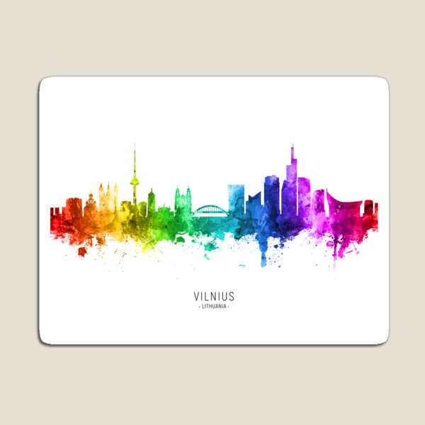 Item preview, Vilnius Lithuania Skyline designed and sold by ArtPrints.