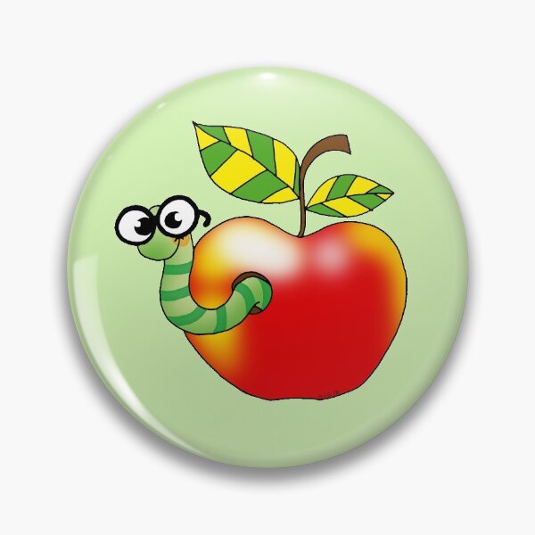 Artikelvorschau, Intelligenter Bücherwurm mit rotem Apfel entworfen und verkauft von CuteCartoon.