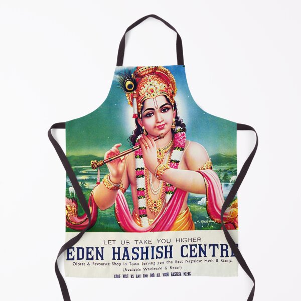 Item preview, Rare Vintage Illustrated Psychedelic Poster From Nepal - EDEN HASHISH CENTRE (Lord Krishna) designed and sold by VISIBLECREATION.