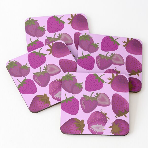 Item preview, strawberry hand drawn pink color pattern designed and sold by Special-Ninja.