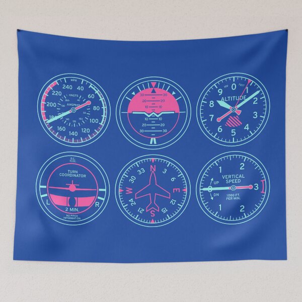 Item preview, Aircraft Flight Instruments - 6 Pack Blue designed and sold by VoodooCircus.