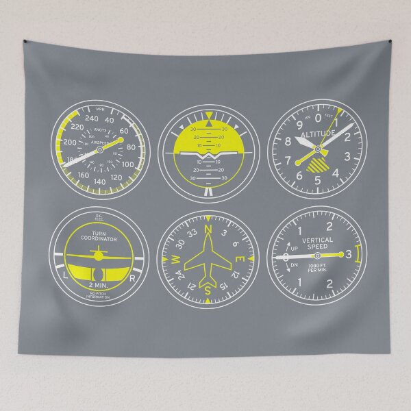Item preview, Aircraft Flight Instruments - 6 Pack Grey designed and sold by VoodooCircus.