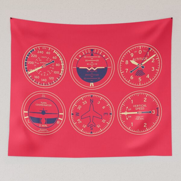Item preview, Aircraft Flight Instruments - 6 Pack Red designed and sold by VoodooCircus.