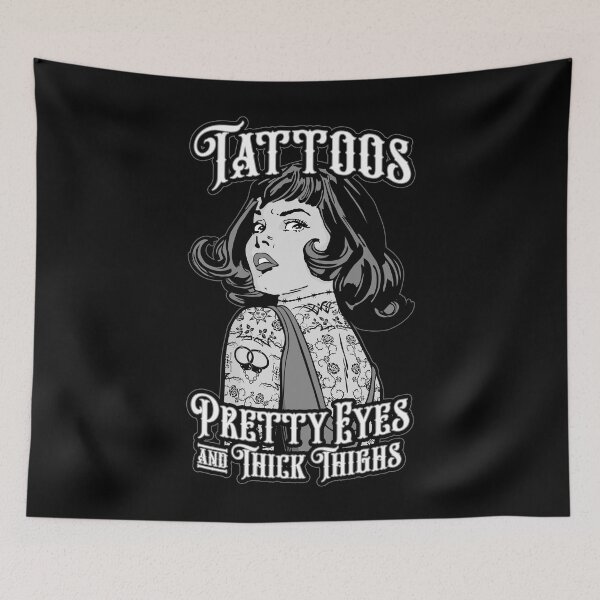 Item preview, Tattoos Pretty Eyes And Thick Thighs Vintage Tattoo Pop Art designed and sold by GrandeDuc.