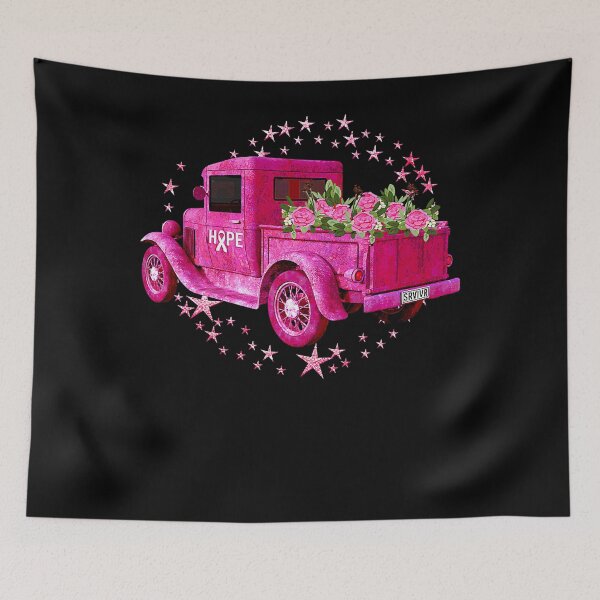 Artikelvorschau, Brustkrebs-Bewusstseins-Rosa Vintage Truck Survivor Plates entworfen und verkauft von ThomsonRiot.