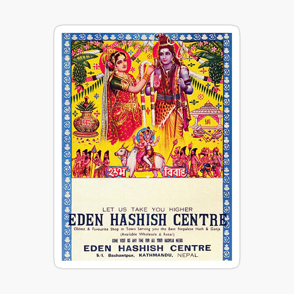 Rare Vintage Illustrated Psychedelic Poster From Nepal - EDEN ...
