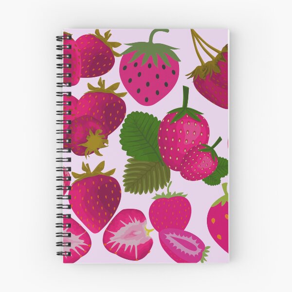 Item preview, strawberry hand drawn pink color pattern designed and sold by Special-Ninja.
