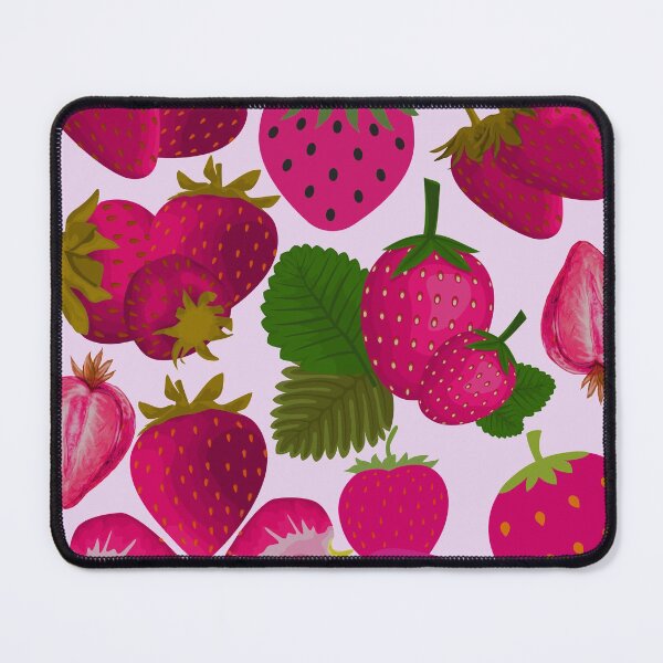 Item preview, strawberry hand drawn pink color pattern designed and sold by Special-Ninja.