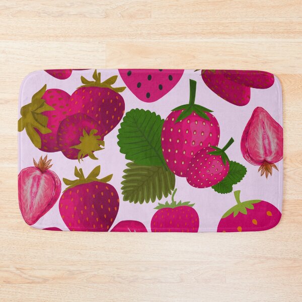 Item preview, strawberry hand drawn pink color pattern designed and sold by Special-Ninja.