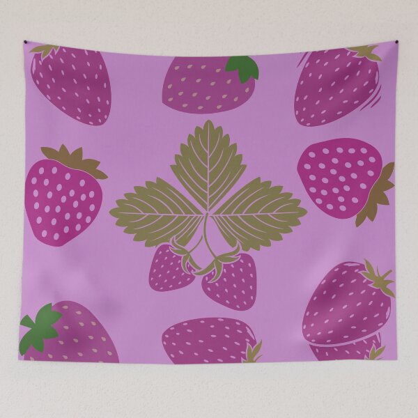 Item preview, strawberry hand drawn pink color pattern designed and sold by Special-Ninja.