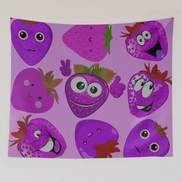 Item preview, strawberry hand drawn pink color pattern designed and sold by Special-Ninja.