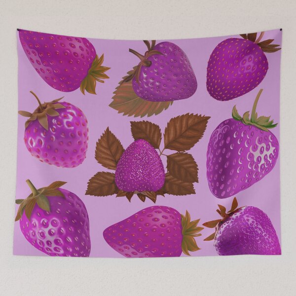 Item preview, strawberry hand drawn pink color pattern designed and sold by Special-Ninja.