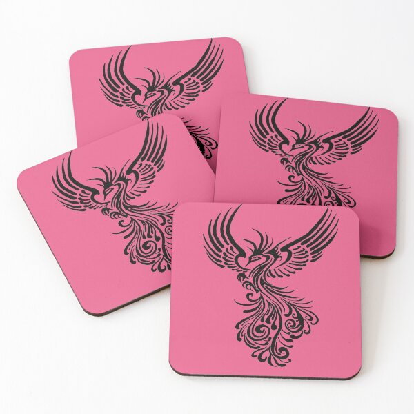 Item preview, Mythical Phoenix Creature In Flight Artistic Illustration Black designed and sold by taiche.