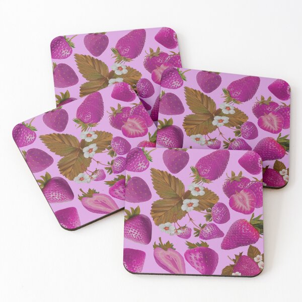 Item preview, strawberry hand drawn pink color pattern designed and sold by Special-Ninja.