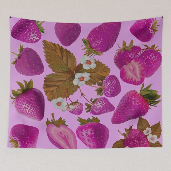 Item preview, strawberry hand drawn pink color pattern designed and sold by Special-Ninja.