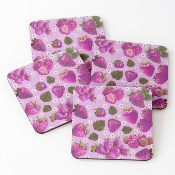 Item preview, strawberry hand drawn pink color pattern designed and sold by Special-Ninja.
