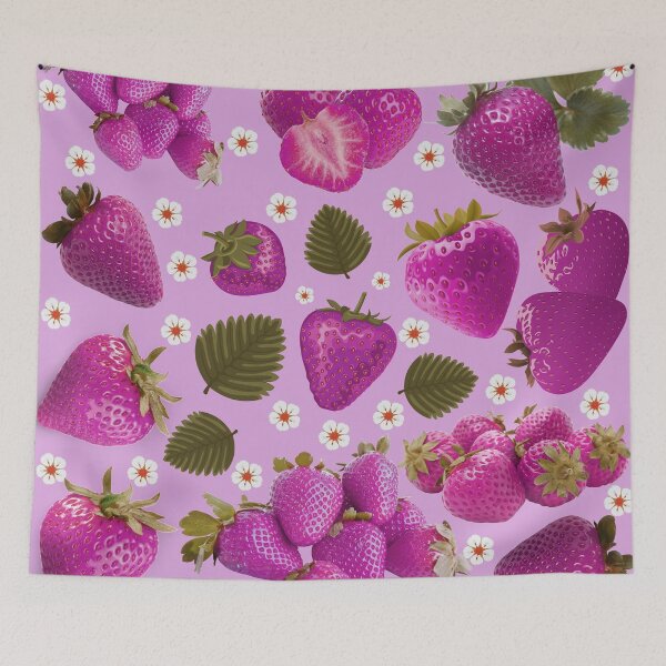 Item preview, strawberry hand drawn pink color pattern designed and sold by Special-Ninja.