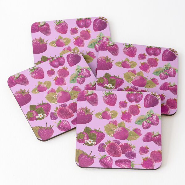 Item preview, strawberry hand drawn pink color pattern designed and sold by Special-Ninja.