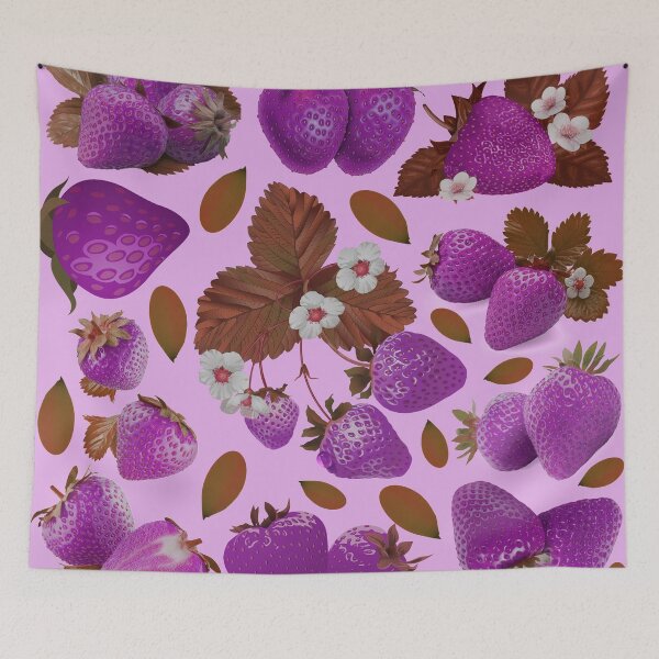 Item preview, strawberry hand drawn pink color pattern designed and sold by Special-Ninja.