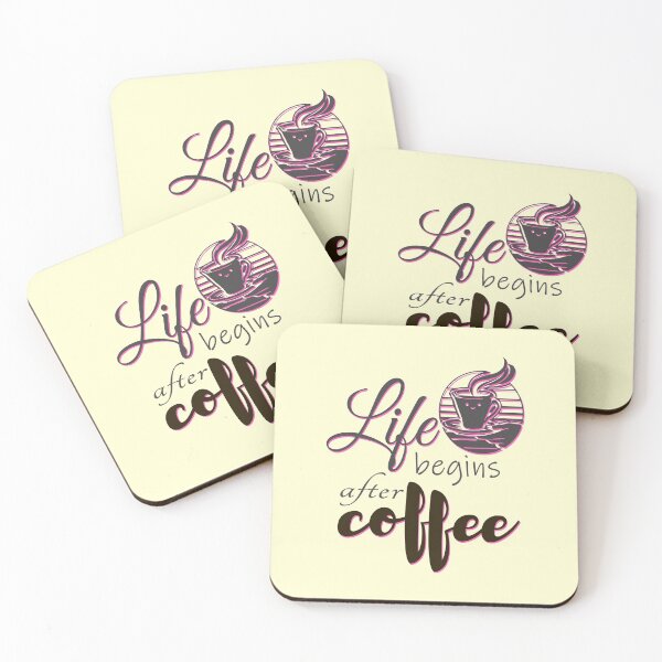 Item preview, Life Begins After Coffee GrayPink designed and sold by PrintDarling.