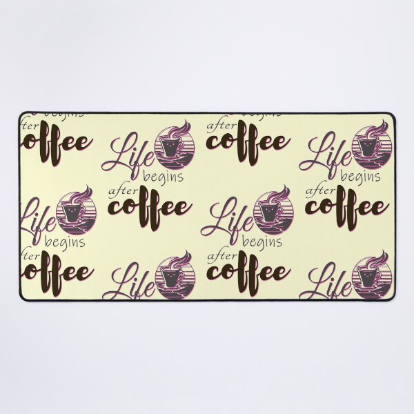 Item preview, Life Begins After Coffee GrayPink designed and sold by PrintDarling.